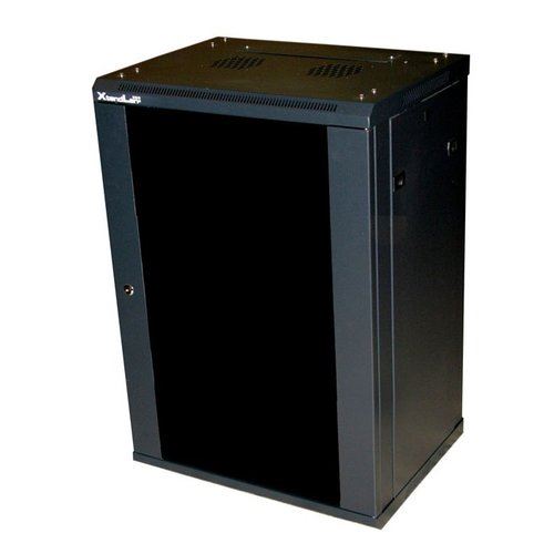 XtendLan 12U/600x450, na zeď, jednodílný, skleněné dveře černý