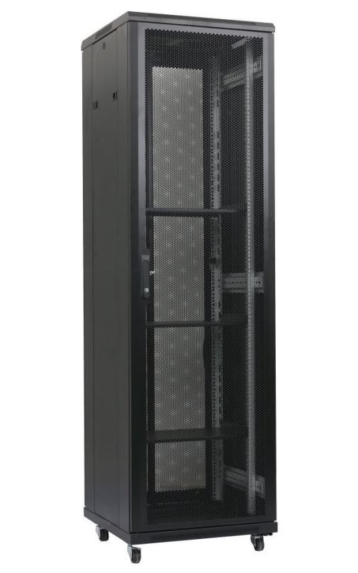 XtendLan 47U/600x600 stojanový, černý, perforované dveře a záda