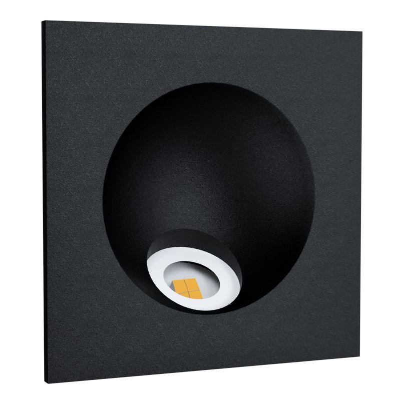 Schodišťové LED svítidlo SCHRACK Recessed LED Spotlight "Zarate", 2W, 3000K, černá