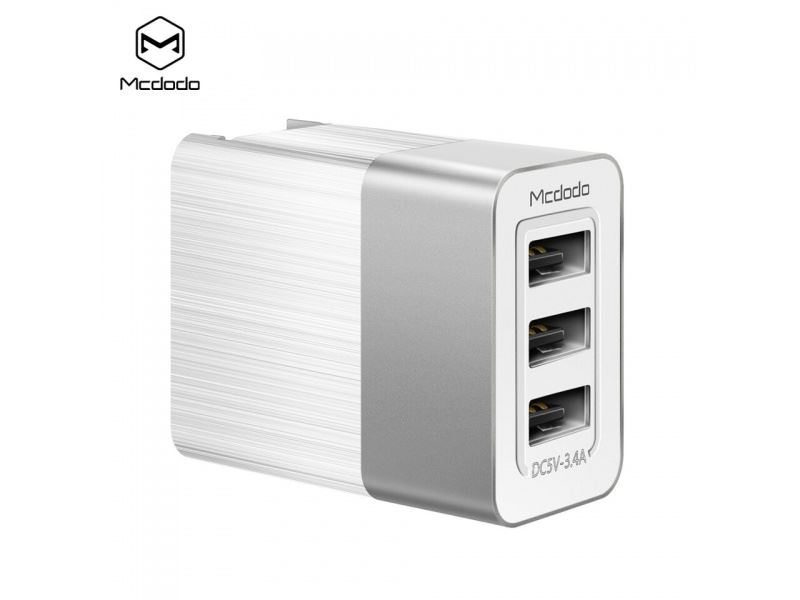Mcdodo Cube Series 3 USB Ports Charger White (CH-5340)