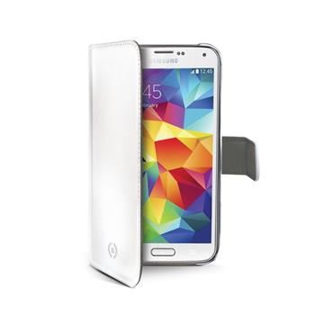 Pouzdro typu kniha CELLY Wally pro Samsung Galaxy S5 mini, PU kůže, bílé
