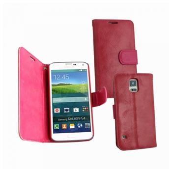 Kožené pouzdro typu kniha OZBO TWIN pro Samsung Galaxy S5 / S5 Neo, červeno-růžové