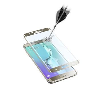 Ochranné zaoblené tvrzené sklo pro celý displej CellularLine GLASS pro Samsung Galaxy S6 EDGE Plus, zlaté