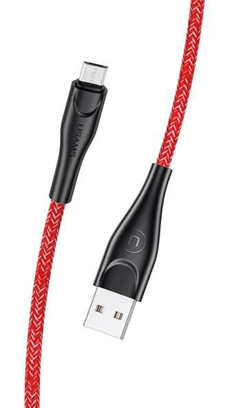 USAMS SJ396 datový kabel microUSB 2m, červený
