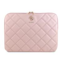 Pouzdro na notebook 13"-14" Guess PU Quilted 4G Metal Logo, pink