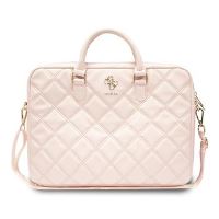 Taška na notebook 15"-16" Guess PU Quilted 4G Metal Logo, Pink