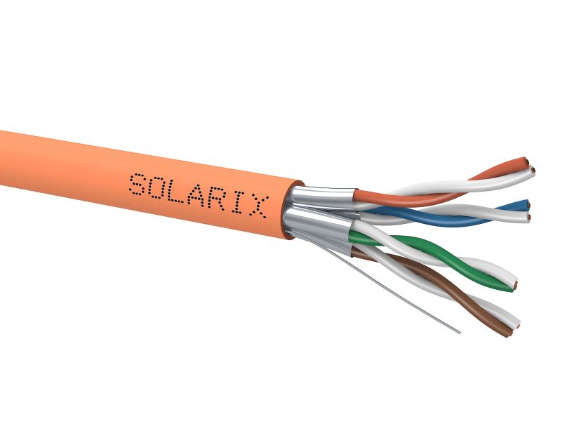 Instalační kabel Solarix CAT6A STP LSOH B2ca-s1,d1,a1 500m/cívka (SXKD-6A-STP-LSOH-B2ca)