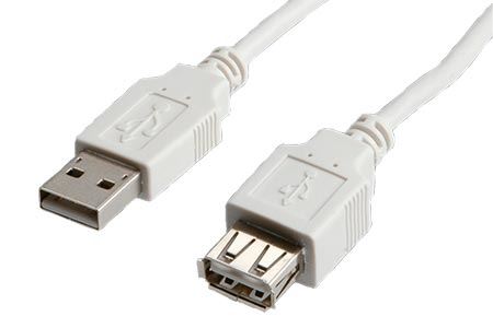 Kabel USB2.0 prodlužovací A-A extra stíněný bílý, 0.8 m