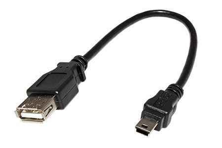 Kabel OEM USB 2.0 redukční 0.2m A-miniB, černý (black)