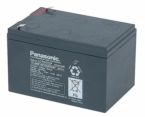 Baterie - Panasonic LC-PA1212P1 (12V/12Ah - Faston 250), životnost 10-12let
