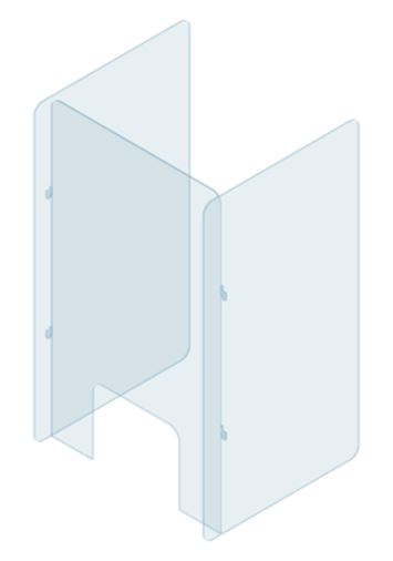 2x3 Ochranná plexi zástěna na stůl s bočnicemi