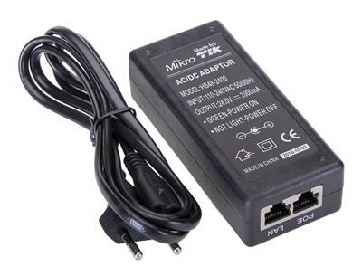 MikroTik napájecí POE adaptér 24V 2A 48W pro MikroTik RouterBOARD a ALIX