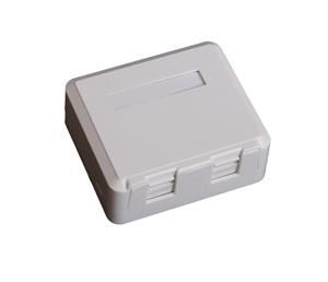 EuroLan modulární UTP zásuvka na omítku, pro 2x kystone, bílá, bez keystonů