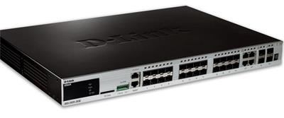 D-Link DGS-3420-28SC xStack 24-port SFP L2+ Stackable Managed Gigabit Switch, 20x SFP port, 4x combo RJ45/SFP, 4x SFP+