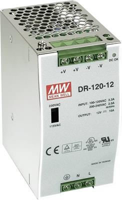 MEAN WELL DR-120-12 Spínaný zdroj na DIN lištu  120W 12V