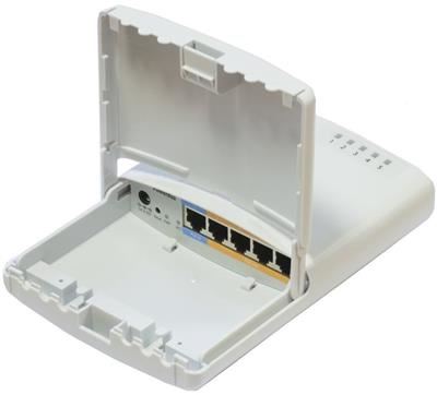 MikroTik RouterBOARD RB750P-PB PowerBox, 5xLAN (4x PoE-OUT), Outdoor, nap. adaptér, ROS L4, mont.set
