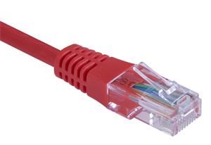 Patch kabel UTP, Cat5e, 0,25m, červený