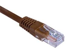 Patch kabel UTP, Cat5e, 0,25m, hnědý