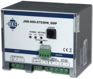 Napájecí zdroj/nabíječ BKE JSD-600-275/DIN_ODP na DIN lištu s dohledem 27,5 V, 600 W, 20 A, LAN port