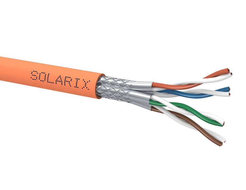 Instalační kabel Solarix CAT7 SSTP LSOH C<sub>ca</sub>-s1,d1,a1 1000 MHz 500m/cívka SXKD-7-SSTP-LSOH
